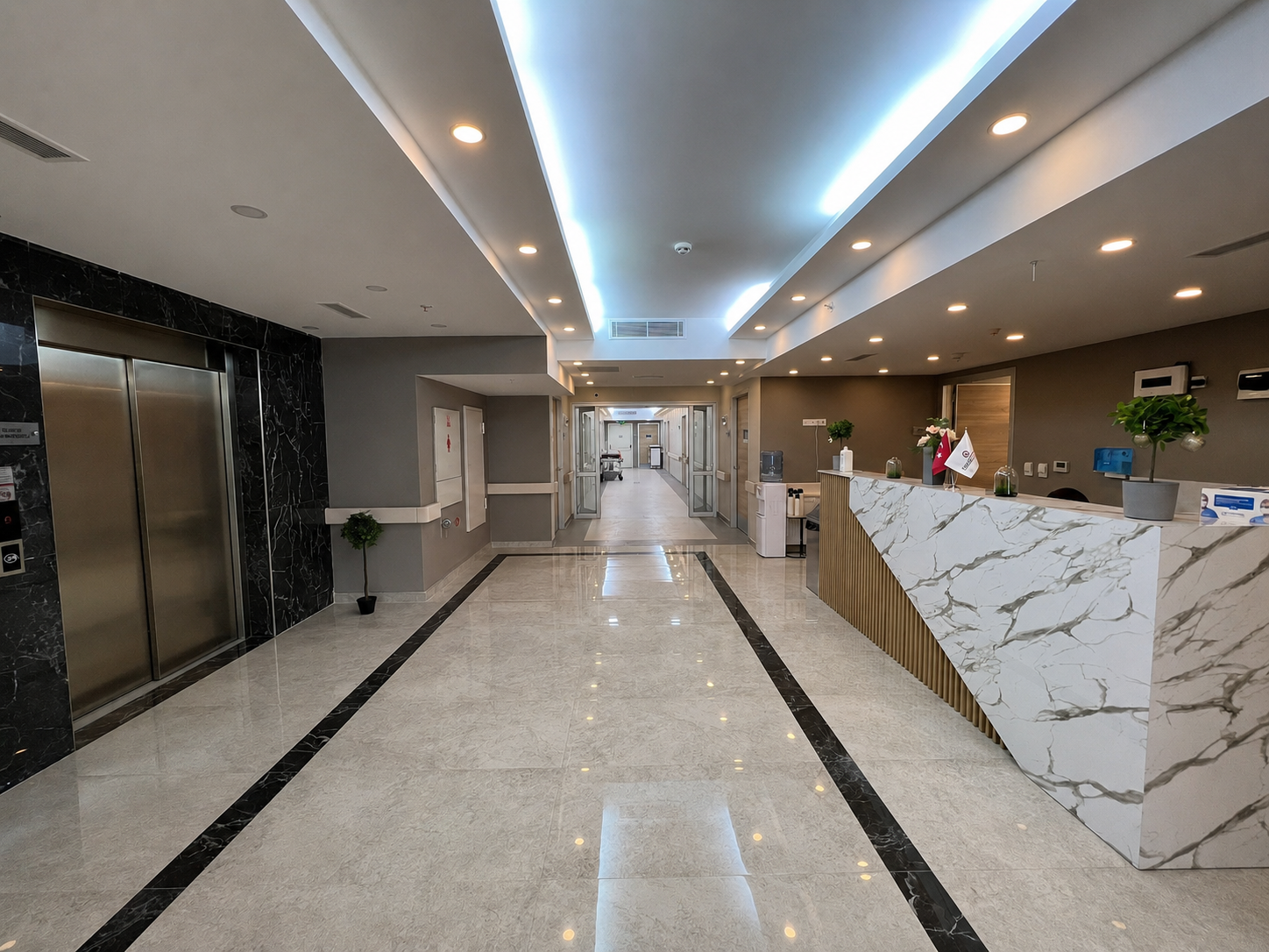 Modern medical facility interior prepared for international patients